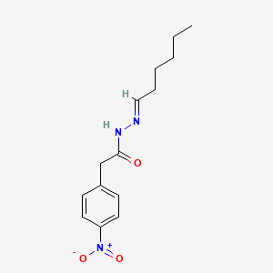 molecular formula C14H19N3O3 B2812366 (E)-N'-hexylidene-2-(4-nitrophenyl)acetohydrazide CAS No. 328556-47-4
