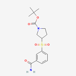 molecular formula C15H20N2O5S B2812367 3-(3-Carbamoylphenylsulfonyl)pyrrolidine-1-carboxylic acid tert-butyl ester CAS No. 887587-83-9