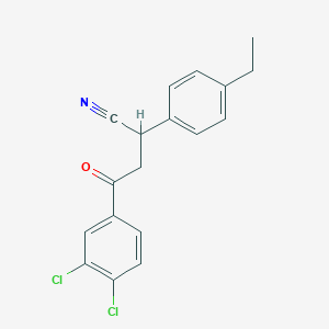 molecular formula C18H15Cl2NO B2812370 4-(3,4-Dichlorophenyl)-2-(4-ethylphenyl)-4-oxobutanenitrile CAS No. 344282-32-2