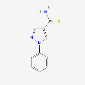 molecular formula C10H9N3S B2812375 1-phenyl-1H-pyrazole-4-carbothioamide CAS No. 54906-38-6