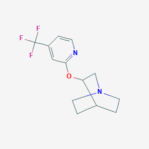 molecular formula C13H15F3N2O B2812377 3-{[4-(Trifluoromethyl)pyridin-2-yl]oxy}-1-azabicyclo[2.2.2]octane CAS No. 2176125-99-6