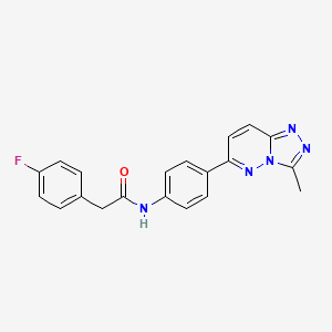 molecular formula C20H16FN5O B2812378 2-(4-fluorophenyl)-N-(4-(3-methyl-[1,2,4]triazolo[4,3-b]pyridazin-6-yl)phenyl)acetamide CAS No. 891117-02-5