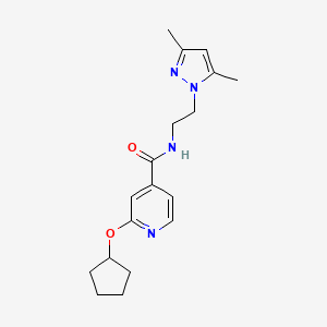 2-(cyclopentyloxy)-N-(2-(3,5-dimethyl-1H-pyrazol-1-yl)ethyl)isonicotinamide