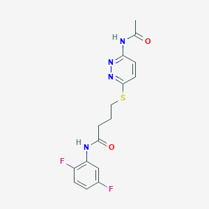 molecular formula C16H16F2N4O2S B2812389 4-((6-acetamidopyridazin-3-yl)thio)-N-(2,5-difluorophenyl)butanamide CAS No. 1105248-24-5