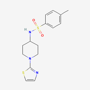 molecular formula C15H19N3O2S2 B2812393 4-甲基-N-(1-(噻唑-2-基)哌啶-4-基)苯磺酰胺 CAS No. 1448045-67-7