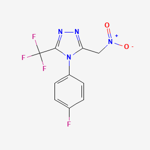 molecular formula C10H6F4N4O2 B2812394 4-(4-氟苯基)-3-(硝基甲基)-5-(三氟甲基)-4H-1,2,4-三唑 CAS No. 338402-52-1