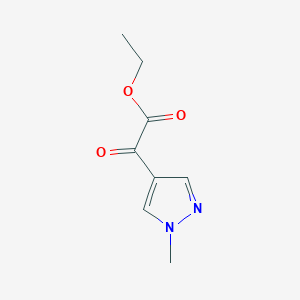 molecular formula C8H10N2O3 B2812396 乙酸 2-(1-甲基-1H-吡唑-4-基)-2-氧代乙酸酯 CAS No. 1104227-37-3