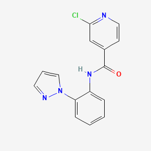 2-chloro-N-[2-(1H-pyrazol-1-yl)phenyl]pyridine-4-carboxamide