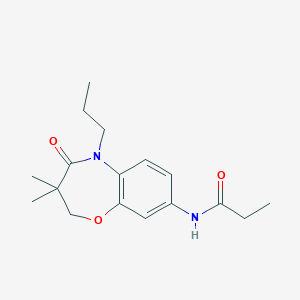 molecular formula C17H24N2O3 B2812407 N-(3,3-dimethyl-4-oxo-5-propyl-2,3,4,5-tetrahydrobenzo[b][1,4]oxazepin-8-yl)propionamide CAS No. 921795-33-7