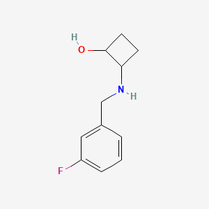 molecular formula C11H14FNO B2812409 2-{[(3-Fluorophenyl)methyl]amino}cyclobutan-1-ol CAS No. 2155052-43-8