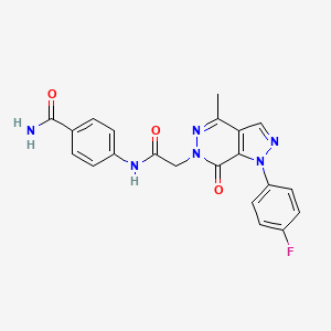4-(2-(1-(4-fluorophenyl)-4-methyl-7-oxo-1H-pyrazolo[3,4-d]pyridazin-6(7H)-yl)acetamido)benzamide