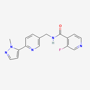molecular formula C16H14FN5O B2812413 3-fluoro-N-((6-(1-methyl-1H-pyrazol-5-yl)pyridin-3-yl)methyl)isonicotinamide CAS No. 2034393-57-0