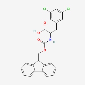 molecular formula C24H19Cl2NO4 B2812415 (R)-3-(3,5-Dichloro-phenyl)-2-(9H-fluoren-9-ylmethoxycarbonylamino)-propionic acid CAS No. 1699437-86-9