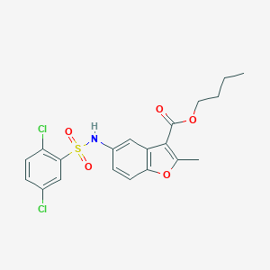 molecular formula C20H19Cl2NO5S B281242 Butyl 5-{[(2,5-dichlorophenyl)sulfonyl]amino}-2-methyl-1-benzofuran-3-carboxylate 