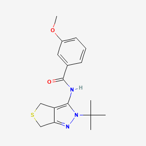 molecular formula C17H21N3O2S B2812422 N-(2-tert-butyl-4,6-dihydrothieno[3,4-c]pyrazol-3-yl)-3-methoxybenzamide CAS No. 361168-43-6