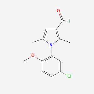 molecular formula C14H14ClNO2 B2812429 1-(5-氯-2-甲氧基苯基)-2,5-二甲基-1H-吡咯-3-甲醛 CAS No. 426221-04-7