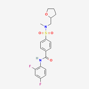 molecular formula C19H20F2N2O4S B2812432 N-(2,4-二氟苯基)-4-(N-甲基-N-((四氢呋喃-2-基)甲基)磺酰)苯甲酰胺 CAS No. 892856-23-4