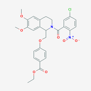 Ethyl 4-{[2-(5-chloro-2-nitrobenzoyl)-6,7-dimethoxy-1,2,3,4-tetrahydroisoquinolin-1-yl]methoxy}benzoate