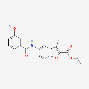 molecular formula C20H19NO5 B2812437 Ethyl 5-(3-methoxybenzamido)-3-methylbenzofuran-2-carboxylate CAS No. 923178-61-4