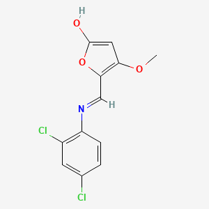 molecular formula C12H9Cl2NO3 B2812438 5-[(2,4-dichloroanilino)methylene]-4-methoxy-2(5H)-furanone CAS No. 1164540-90-2