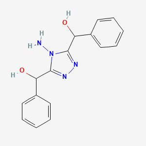 molecular formula C16H16N4O2 B2812443 [4-Amino-5-[hydroxy(phenyl)methyl]-1,2,4-triazol-3-yl]-phenylmethanol CAS No. 1010813-58-7