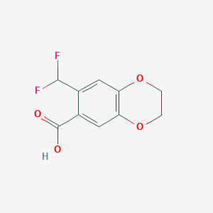 molecular formula C10H8F2O4 B2812446 7-(Difluoromethyl)-2,3-dihydro-1,4-benzodioxine-6-carboxylic acid CAS No. 1785117-89-6