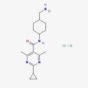 N-[4-(Aminomethyl)cyclohexyl]-2-cyclopropyl-4,6-dimethylpyrimidine-5-carboxamide;hydrochloride