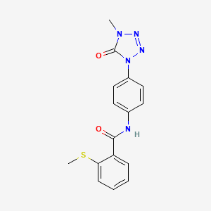 molecular formula C16H15N5O2S B2812455 N-(4-(4-甲基-5-氧代-4,5-二氢-1H-四唑-1-基)苯基)-2-(甲硫)苯甲酰胺 CAS No. 1396875-84-5