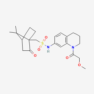 molecular formula C22H30N2O5S B2812456 1-{7,7-二甲基-2-氧代双环[2.2.1]庚烷-1-基}-N-[1-(2-甲氧基乙酰)-1,2,3,4-四氢喹啉-7-基]甲磺酰胺 CAS No. 1797073-35-8