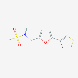 molecular formula C10H11NO3S2 B2812458 N-((5-(噻吩-3-基)呋喃-2-基)甲基)甲磺酰胺 CAS No. 2034439-78-4