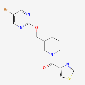 [3-[(5-Bromopyrimidin-2-yl)oxymethyl]piperidin-1-yl]-(1,3-thiazol-4-yl)methanone