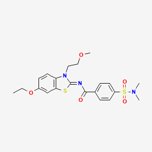 4-(dimethylsulfamoyl)-N-[6-ethoxy-3-(2-methoxyethyl)-1,3-benzothiazol-2-ylidene]benzamide
