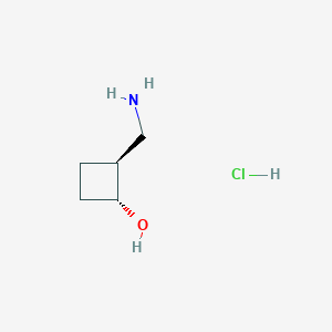 molecular formula C5H12ClNO B2812472 trans-2-(Aminomethyl)cyclobutan-1-OL hcl CAS No. 2445749-47-1
