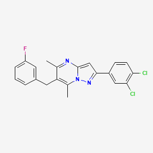 2-(3,4-Dichlorophenyl)-6-[(3-fluorophenyl)methyl]-5,7-dimethylpyrazolo[1,5-a]pyrimidine