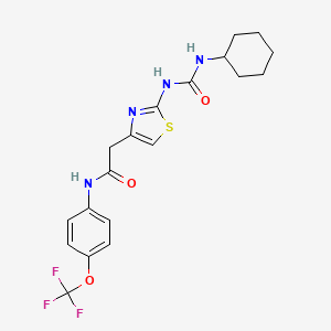 molecular formula C19H21F3N4O3S B2812487 2-(2-(3-cyclohexylureido)thiazol-4-yl)-N-(4-(trifluoromethoxy)phenyl)acetamide CAS No. 921488-19-9