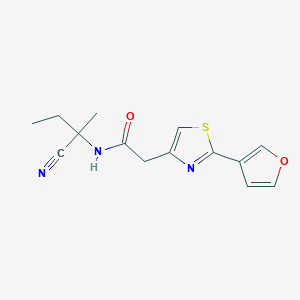 molecular formula C14H15N3O2S B2812496 N-(2-氰丁-2-基)-2-[2-(呋喃-3-基)-1,3-噻唑-4-基]乙酰胺 CAS No. 1385454-13-6