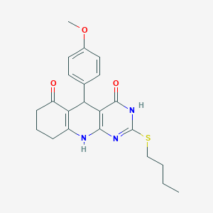 2-(butylsulfanyl)-5-(4-methoxyphenyl)-5,8,9,10-tetrahydropyrimido[4,5-b]quinoline-4,6(3H,7H)-dione