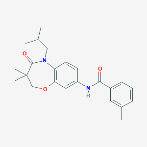 molecular formula C23H28N2O3 B2812500 N-(5-isobutyl-3,3-dimethyl-4-oxo-2,3,4,5-tetrahydrobenzo[b][1,4]oxazepin-8-yl)-3-methylbenzamide CAS No. 921810-36-8