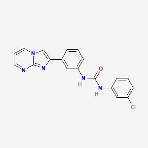 molecular formula C19H14ClN5O B2812507 1-(3-Chlorophenyl)-3-(3-imidazo[1,2-a]pyrimidin-2-ylphenyl)urea CAS No. 862811-89-0