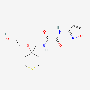 molecular formula C13H19N3O5S B2812521 N1-((4-(2-hydroxyethoxy)tetrahydro-2H-thiopyran-4-yl)methyl)-N2-(isoxazol-3-yl)oxalamide CAS No. 2309774-86-3