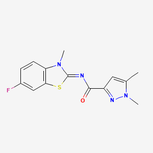 N-(6-fluoro-3-methylbenzo[d]thiazol-2(3H)-ylidene)-1,5-dimethyl-1H-pyrazole-3-carboxamide