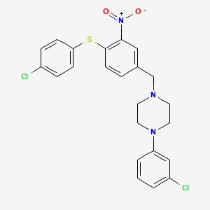 1-(3-Chlorophenyl)-4-{4-[(4-chlorophenyl)sulfanyl]-3-nitrobenzyl}piperazine