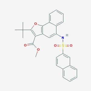 molecular formula C28H25NO5S B281254 Methyl 2-tert-butyl-5-[(2-naphthylsulfonyl)amino]naphtho[1,2-b]furan-3-carboxylate 