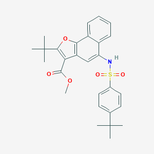 molecular formula C28H31NO5S B281255 Methyl 2-tert-butyl-5-{[(4-tert-butylphenyl)sulfonyl]amino}naphtho[1,2-b]furan-3-carboxylate 