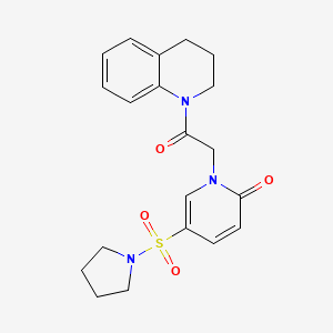 molecular formula C20H23N3O4S B2812554 1-(2-(3,4-dihydroquinolin-1(2H)-yl)-2-oxoethyl)-5-(pyrrolidin-1-ylsulfonyl)pyridin-2(1H)-one CAS No. 923753-19-9