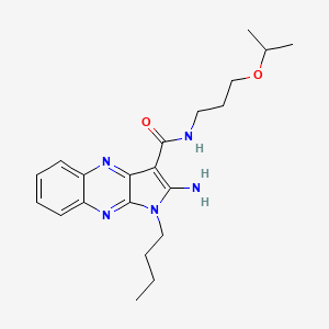 molecular formula C21H29N5O2 B2812559 2-amino-1-butyl-N-(3-isopropoxypropyl)-1H-pyrrolo[2,3-b]quinoxaline-3-carboxamide CAS No. 848918-20-7