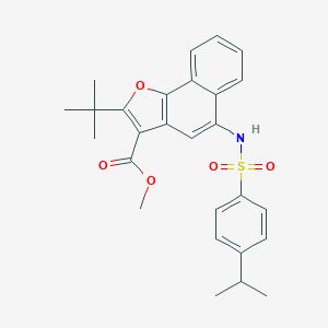 molecular formula C27H29NO5S B281256 Methyl 2-tert-butyl-5-{[(4-isopropylphenyl)sulfonyl]amino}naphtho[1,2-b]furan-3-carboxylate 