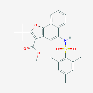 molecular formula C27H29NO5S B281257 Methyl 2-tert-butyl-5-[(mesitylsulfonyl)amino]naphtho[1,2-b]furan-3-carboxylate 