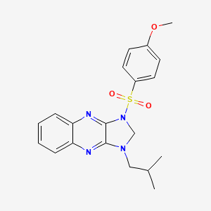 molecular formula C20H22N4O3S B2812572 1-isobutyl-3-((4-methoxyphenyl)sulfonyl)-2,3-dihydro-1H-imidazo[4,5-b]quinoxaline CAS No. 848216-79-5