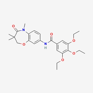 molecular formula C25H32N2O6 B2812582 3,4,5-triethoxy-N-(3,3,5-trimethyl-4-oxo-2,3,4,5-tetrahydrobenzo[b][1,4]oxazepin-8-yl)benzamide CAS No. 921560-89-6
